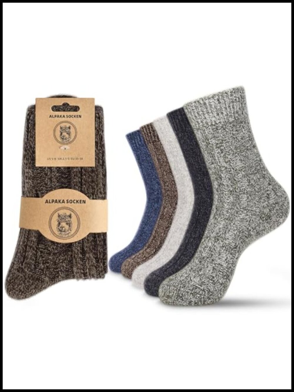 Alpaca Wool Womens Hiking Socks Warm Thick Winter Calf Socks Gift